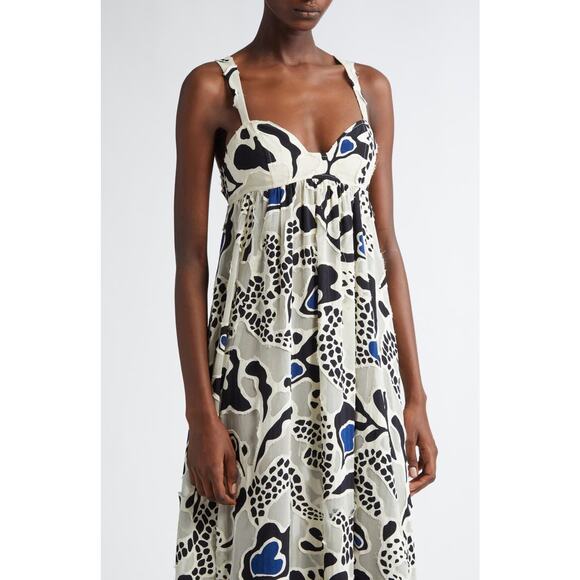 Ulla Johnson Leilani Appliqué Sleeveless Maxi Dress in Porcelain 0 - Picture 3 of 6